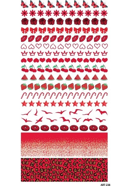 Kırmızı Desenler Tırnak Dövmesi fırsatları