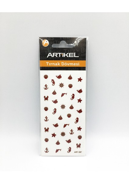 Kırmızı Deniz Temalı Metalik Tırnak Sticker, Nail Sticker, Nail Art fırsatları