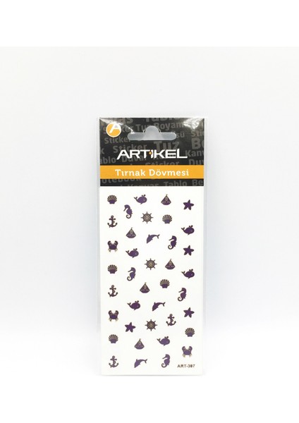 Artikel Mor Deniz Temalı Metalik Tırnak Sticker, Nail Sticker, Nail Art indirimleri