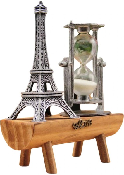 Eyfel Kulesi Tasarımlı Kum Saati Kristalleştirilmiş Kum Saati Dekoratif Ahşap Görünümlü fiyatları