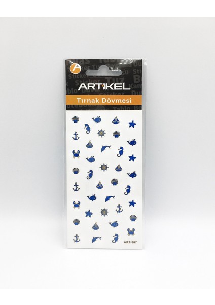 Mavi Deniz Temalı Metalik Tırnak Sticker, Nail Sticker, Nail Art fırsatları