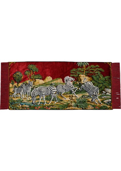 Doğa Tasvirli Zebra Temalı Duvar Halısı 0574 - Yeni - Çok Renkli