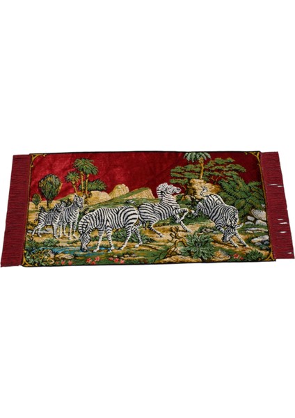 Doğa Tasvirli Zebra Temalı Duvar Halısı 0574 - Yeni - Çok Renkli fiyatları