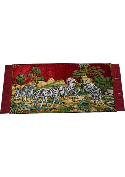 Doğa Tasvirli Zebra Temalı Duvar Halısı 0574 - Yeni - Çok Renkli fırsatları
