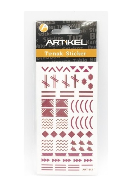 Fuşya Etnik Çizgiler Metalik Tırnak Sticker, Nail Sticker, Nail Art fiyatları