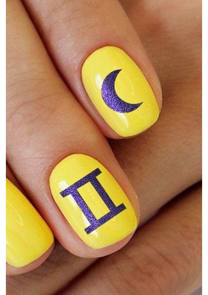 Artikel Mor Burçlar Metalik Tırnak Sticker, Nail Sticker, Nail Art