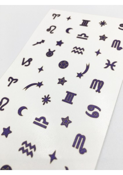 Artikel Mor Burçlar Metalik Tırnak Sticker, Nail Sticker, Nail Art fiyatları