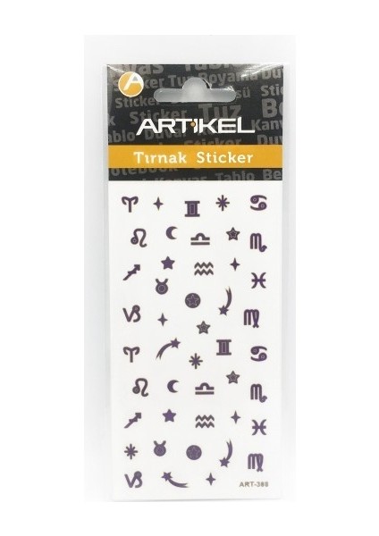Artikel Mor Burçlar Metalik Tırnak Sticker, Nail Sticker, Nail Art modelleri