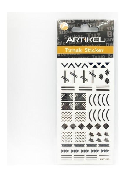 Lacivert Etnik Çizgiler Metalik Tırnak Sticker, Nail Sticker, Nail Art modelleri