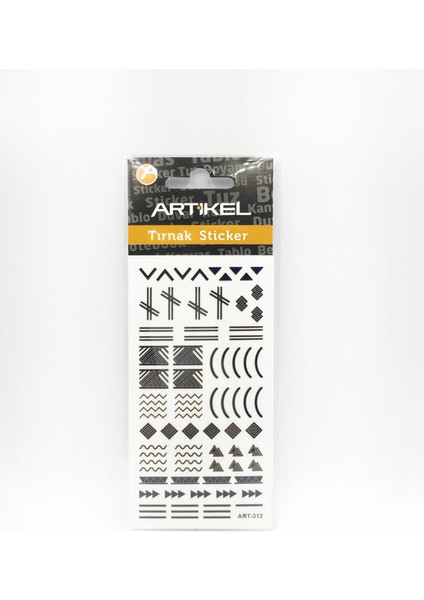 Lacivert Etnik Çizgiler Metalik Tırnak Sticker, Nail Sticker, Nail Art fırsatları