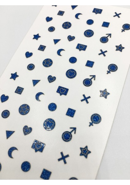 Artikel Mavi Karışık Şekiller Metalik Tırnak Sticker, Nail Sticker, Nail Art fiyatları