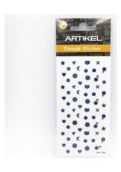 Artikel Mavi Karışık Şekiller Metalik Tırnak Sticker, Nail Sticker, Nail Art modelleri
