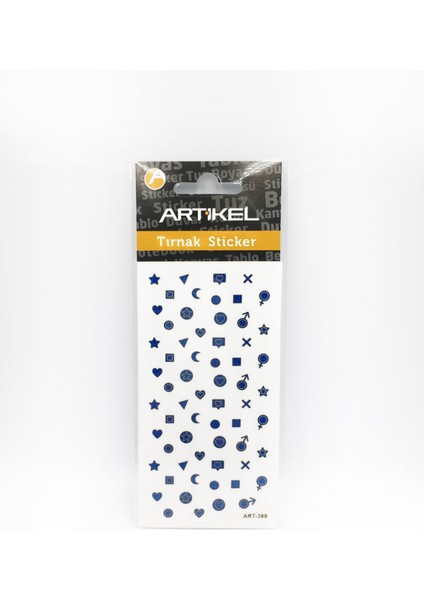 Artikel Mavi Karışık Şekiller Metalik Tırnak Sticker, Nail Sticker, Nail Art fırsatları