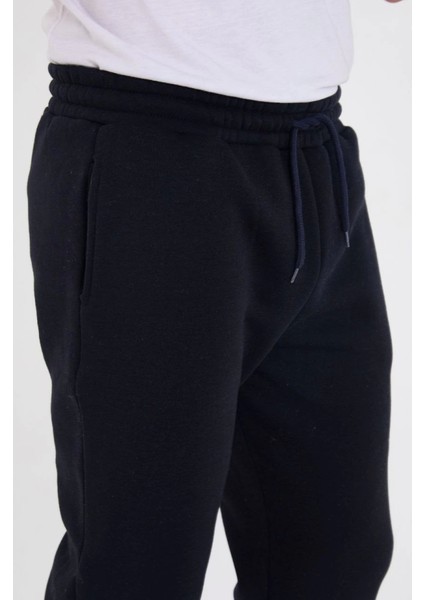 Unisex Kışlık Üç Iplik Lastikli Eşofman Pantolon - Lacivert fırsatları