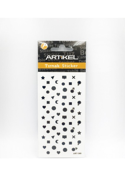 Artikel Lacivert Karışık Şekiller Metalik Tırnak Sticker, Nail Sticker