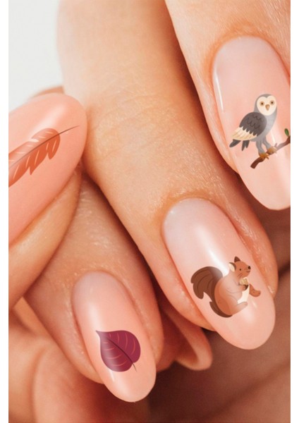 Sonbahar- 7 Tırnak Dövmesi, Tırnak Tattoo, Nail Art, Tırnak Sticker