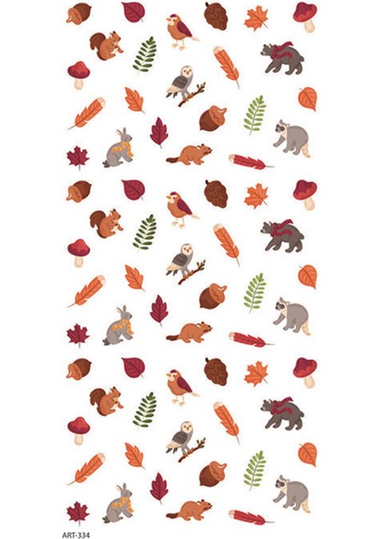 Sonbahar- 7 Tırnak Dövmesi, Tırnak Tattoo, Nail Art, Tırnak Sticker modelleri