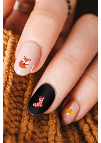 Karışık Şekiller Tırnak Dövmesi, Tırnak Tattoo, Nail Art, Tırnak Sticker