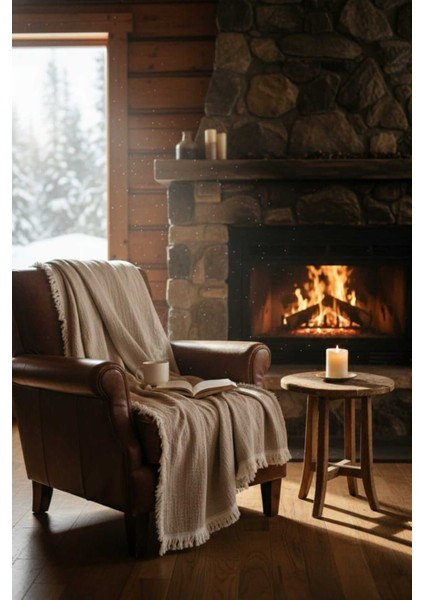 4 Mevsim Mocha Müslin Çift Kişilik Pike, Koltuk Şalı ve Yatak Örtüsü Pamuklu