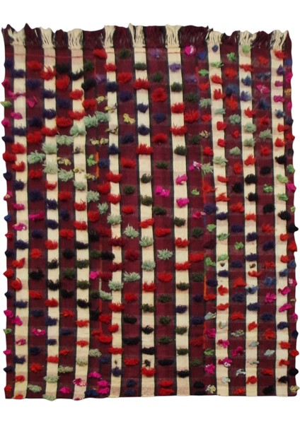 El Dokuma Ekoseli Çukurova Yün Kilim 0453 - Yeni - Çok Renkli