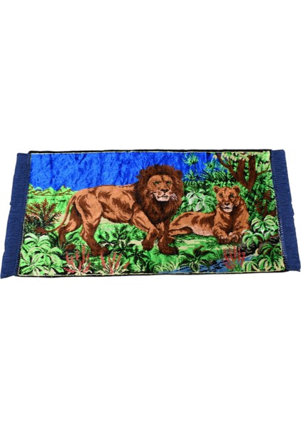 Doğa Tasvirli Ormanlar Kralı Aslanlı Duvar Halısı 0565 - Yeni - Çok Renkli fiyatları
