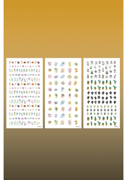 3'lü Tırnak Dövmesi Seti, Tırnak Sticker Seti, Nail Art, Tattoo fiyatları