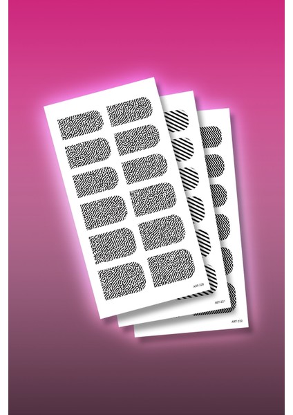 3'lü Tırnak Dövmesi Seti, Tırnak Sticker Seti, Nail Art, Tattoo