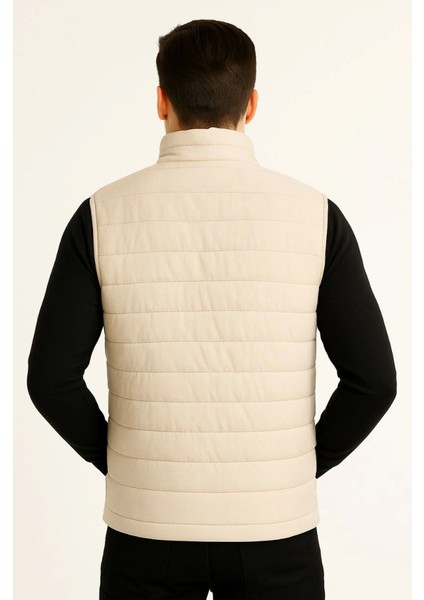 Erkek Şişme Fermuarlı Yelek Su Itici Kapitone Astarlı Kumaş Cepli Hafif Kışlık Spor Rahat Ka modelleri