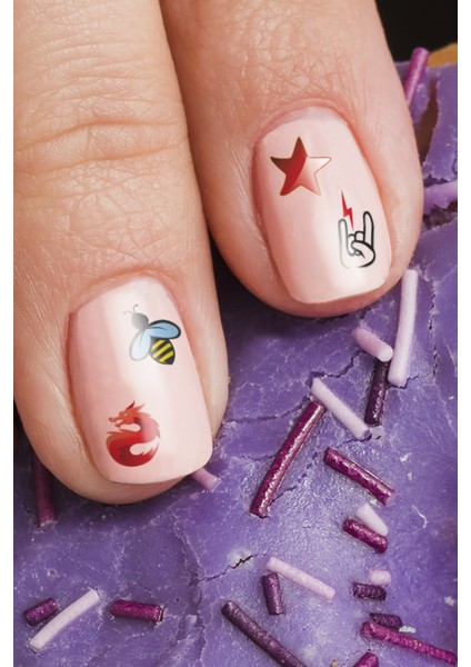 Karışık Şekiller- 2 Tırnak Dövmesi, Tırnak Tattoo, Nail Art, Tırnak Sticker