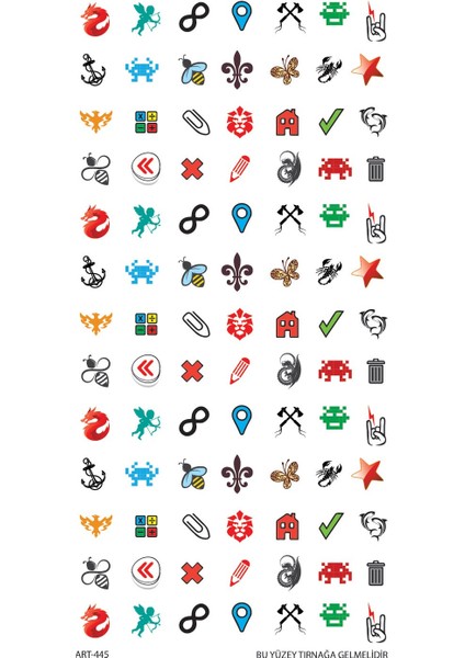Karışık Şekiller- 2 Tırnak Dövmesi, Tırnak Tattoo, Nail Art, Tırnak Sticker indirimleri