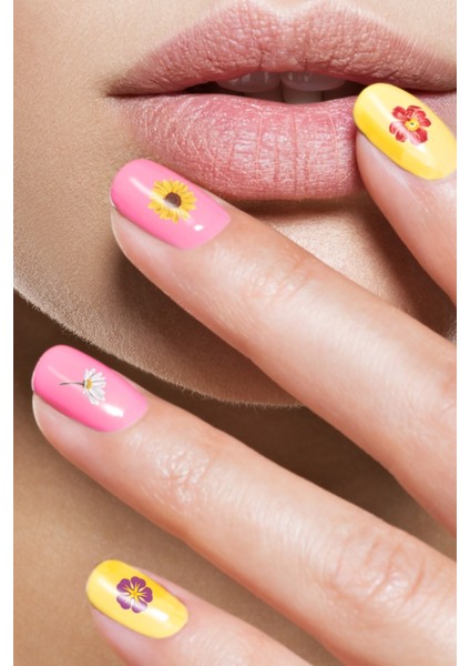 Flower Tırnak Dövmesi, Tırnak Tattoo, Nail Art, Tırnak Sticker