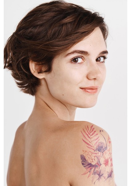 Flamingo Geçici Dövme,geçici Tattoo ,vücut Dövme,kol Bilek Dövme,boyun Dövme,sırt Dövme