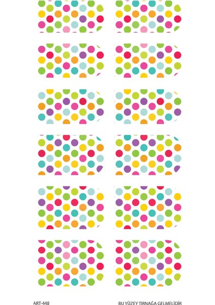Renkli Puantiye Desenler Tırnak Dövmesi, Tırnak Tattoo, Nail Art, Tırnak Sticker indirimleri