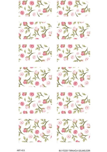 Pembe Çiçekler Tırnak Dövmesi, Tırnak Tattoo, Nail Art, Tırnak Sticker fiyatları