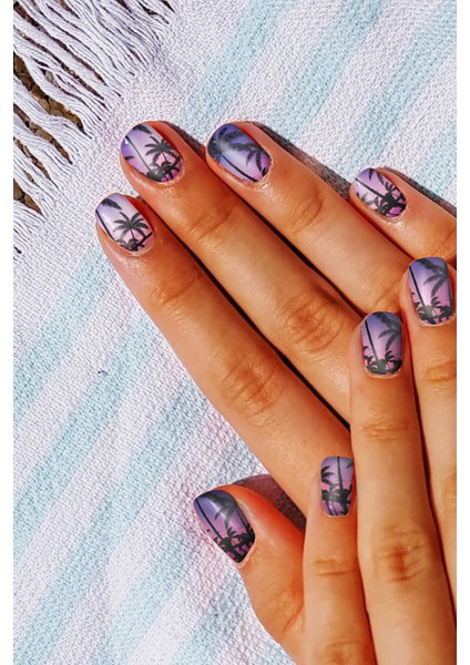 Palmiye Tırnak Dövmesi, Tırnak Tattoo, Nail Art, Tırnak Sticker