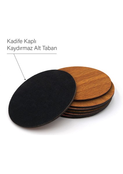 Ahşap Bardak Altlığı 6'lı Takım -15 indirimleri