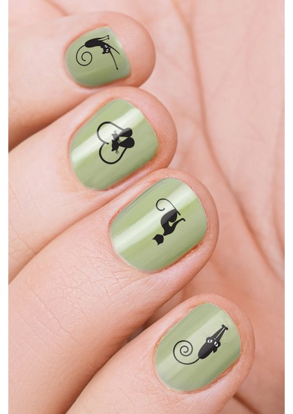 Kedi Tırnak Dövmesi, Tırnak Tattoo, Nail Art, Tırnak Sticker