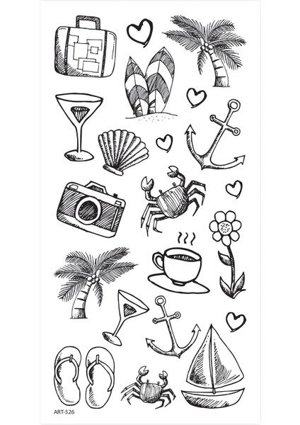 Summer -2 Geçici Dövme,geçici Tattoo ,vücut Dövme,kol Bilek Dövme,boyun Dövme,sırt Dövme fiyatları