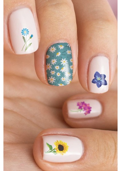 Botanik Tırnak Dövmesi, Tırnak Tattoo, Nail Art, Tırnak Sticker