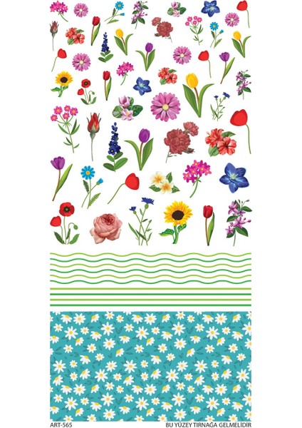 Botanik Tırnak Dövmesi, Tırnak Tattoo, Nail Art, Tırnak Sticker