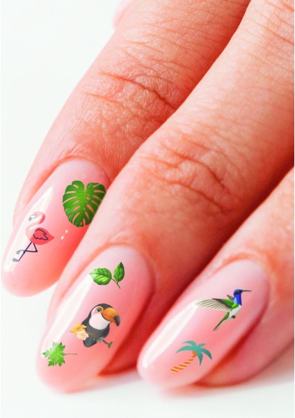 Tropik-1 Tırnak Dövmesi, Tırnak Tattoo, Nail Art, Tırnak Sticker