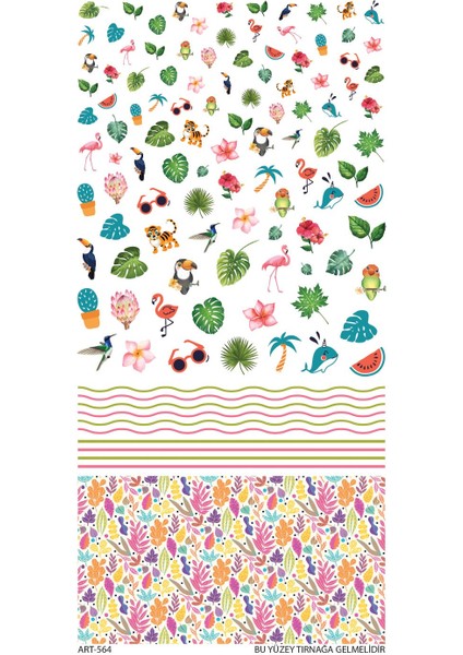 Tropik-1 Tırnak Dövmesi, Tırnak Tattoo, Nail Art, Tırnak Sticker