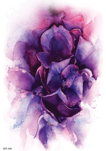 Mor Çiçek Geçici Dövme,geçici Tattoo ,vücut Dövme,kol Bilek Dövme,boyun Dövme,sırt Dövme modelleri