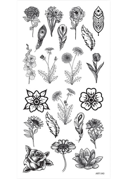 Mini Floral Geçici Dövme,geçici Tattoo ,vücut Dövme,kol Bilek Dövme,boyun Dövme,sırt Dövme fiyatları