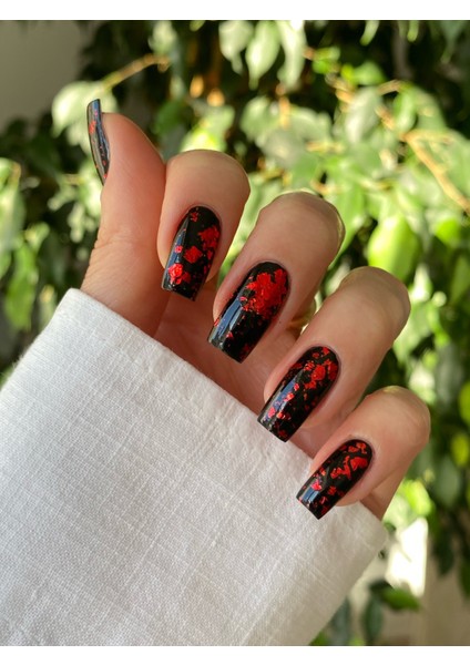 Gümüş , Kırmızı 2'li Set,transfer Tırnak Dövmesi ART-590