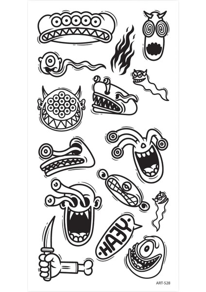 Canavar Geçici Dövme,geçici Tattoo ,vücut Dövme,kol Bilek Dövme,boyun Dövme,sırt Dövme modelleri