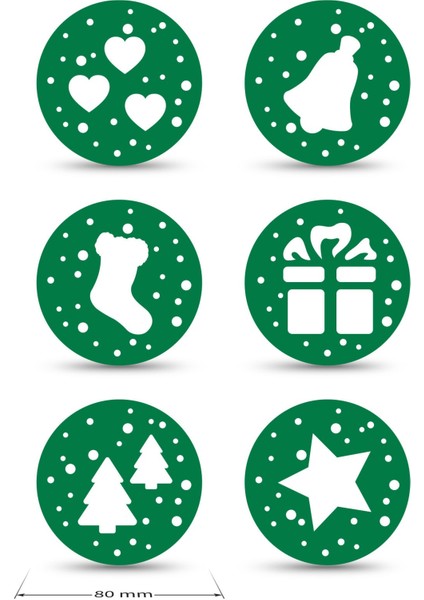 Yılbaşı Temali -1 Desenli Yeşil Keçe Bardak Altlığı 6'lı Takım fırsatları