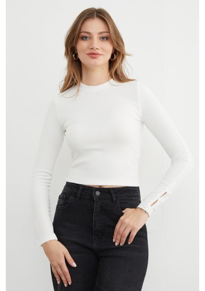 Fitilli Kolları Fiyonk Detaylı Bluz