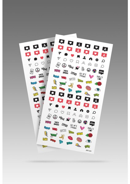 2' Li Hello Tırnak Dövmesi, Tırnak Sticker, Nail Tattoo, Nail Art