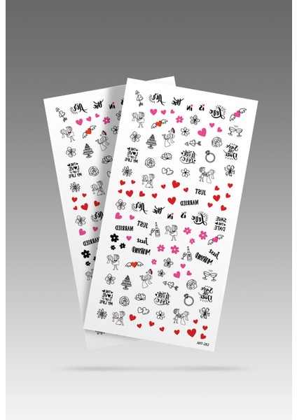 2' Li Evlilik Sembolleri Tırnak Dövmesi, Tırnak Tattoo, Nail Art, Tırnak Sticker